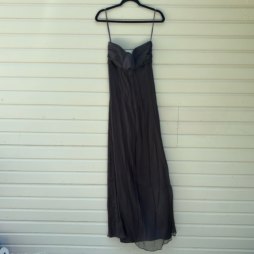 AMSALE charcoal Silk Chiffon